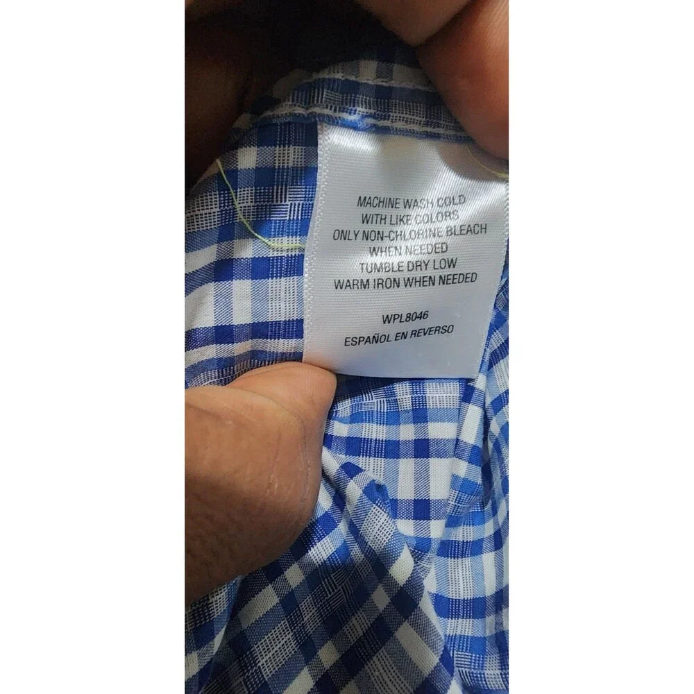 Club Room Men's Size S Multicolor Plaid Shirt Blue Green Cotton Short Sleeve